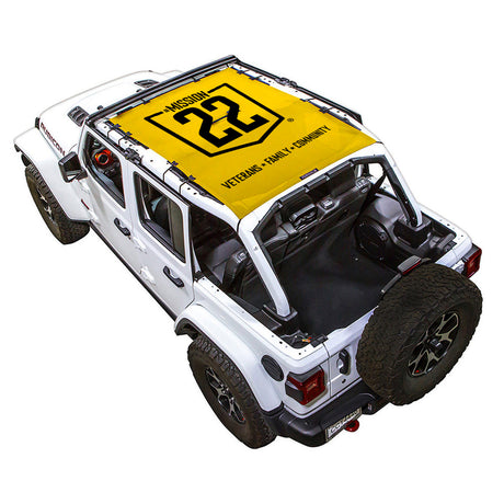 Mission 22 x SPIDERWEBSHADE Jeep Wrangler JLU 4-Door Shade Top (2018-2026)