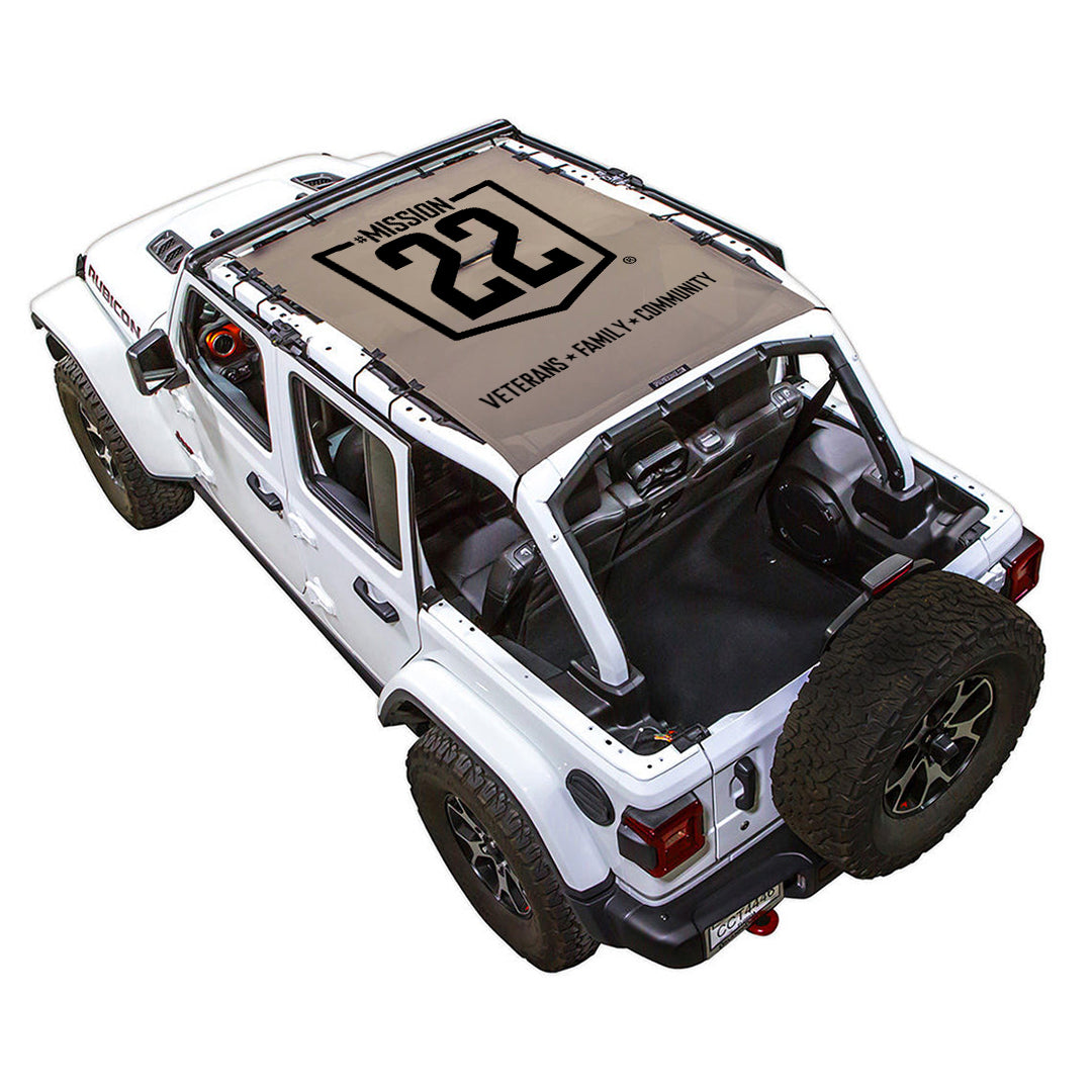 Mission 22 x SPIDERWEBSHADE Jeep Wrangler JLU 4-Door Shade Top (2018-2026)