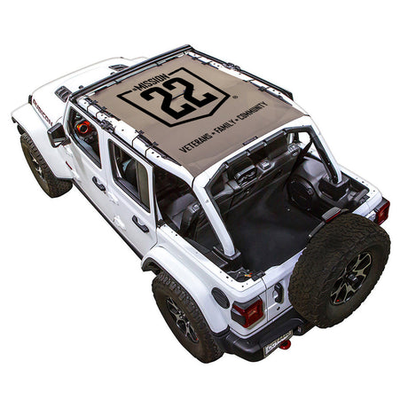 Mission 22 x SPIDERWEBSHADE Jeep Wrangler JLU 4-Door Shade Top (2018-2026)