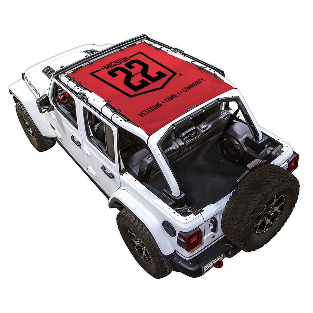Mission 22 x SPIDERWEBSHADE Jeep Wrangler JLU 4-Door Shade Top (2018-2026)