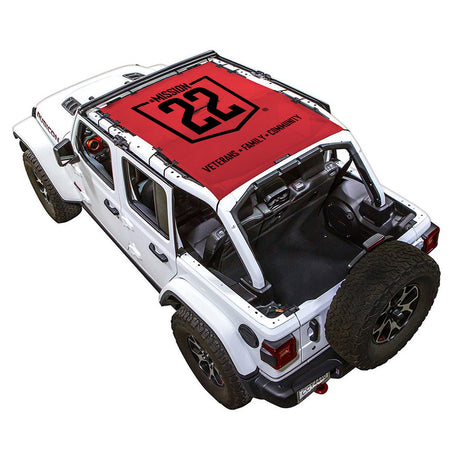 Mission 22 x SPIDERWEBSHADE Jeep Wrangler JLU 4-Door Shade Top (2018-2026)