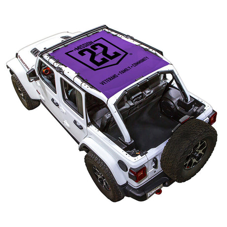 Mission 22 x SPIDERWEBSHADE Jeep Wrangler JLU 4-Door Shade Top (2018-2026)