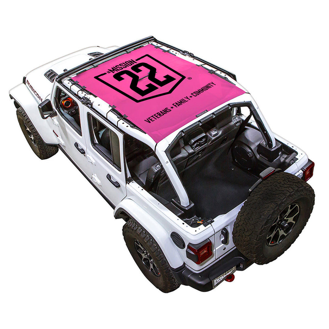 Mission 22 x SPIDERWEBSHADE Jeep Wrangler JLU 4-Door Shade Top (2018-2026)