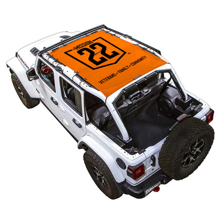 Mission 22 x SPIDERWEBSHADE Jeep Wrangler JLU 4-Door Shade Top (2018-2026)