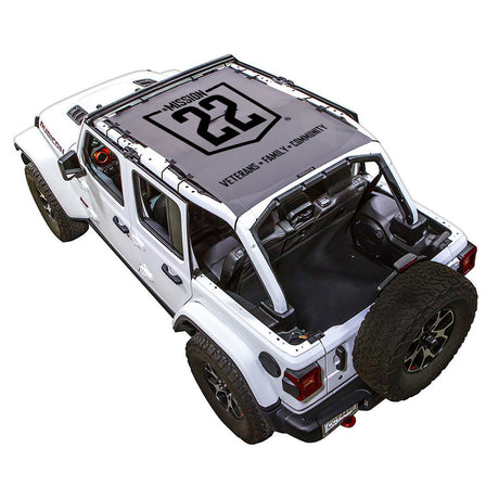 Mission 22 x SPIDERWEBSHADE Jeep Wrangler JLU 4-Door Shade Top (2018-2026)