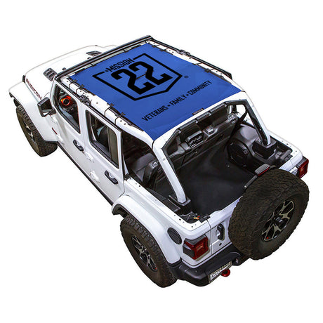 Mission 22 x SPIDERWEBSHADE Jeep Wrangler JLU 4-Door Shade Top (2018-2026)