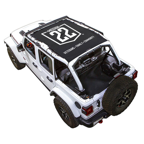 Mission 22 x SPIDERWEBSHADE Jeep Wrangler JLU 4-Door Shade Top (2018-2026)
