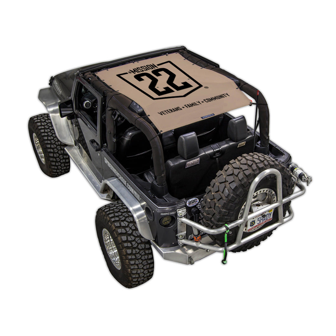 Mission 22 x SPIDERWEBSHADE Jeep Wrangler JK 2-Door Shade Top (2007-2017)