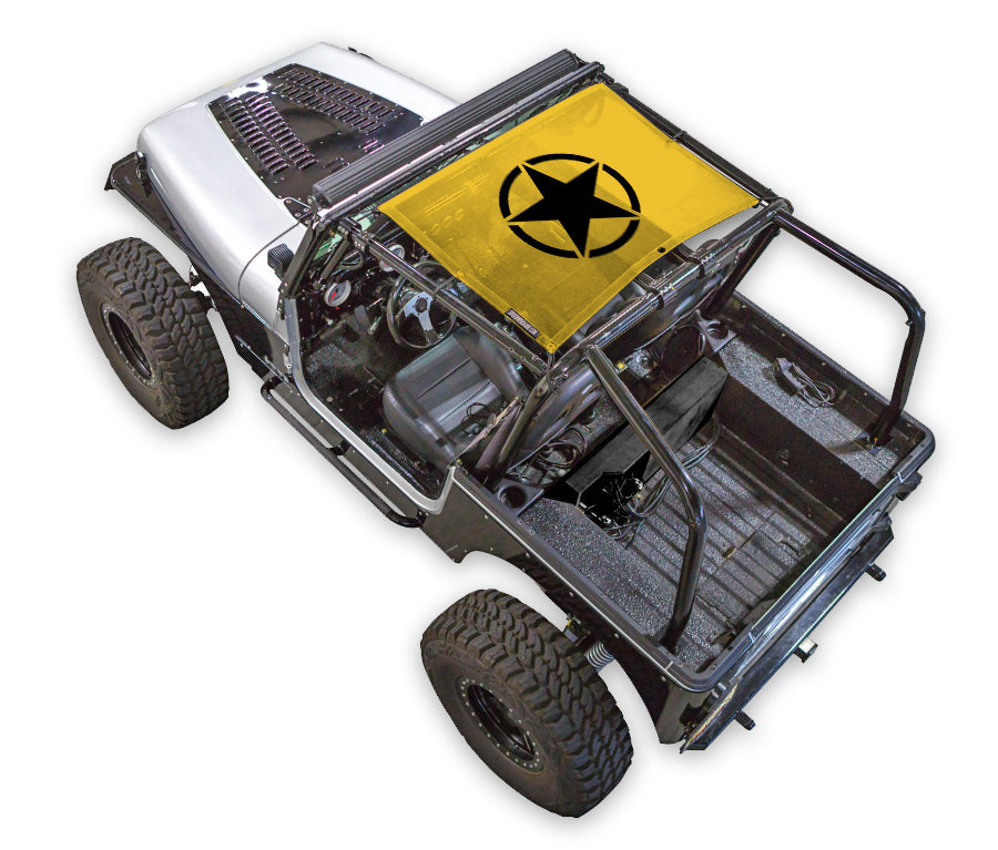 YJページ Jeep Wrangler YJ (1987-1996) SPIDERWEBSHADE Stock Print Shade Top