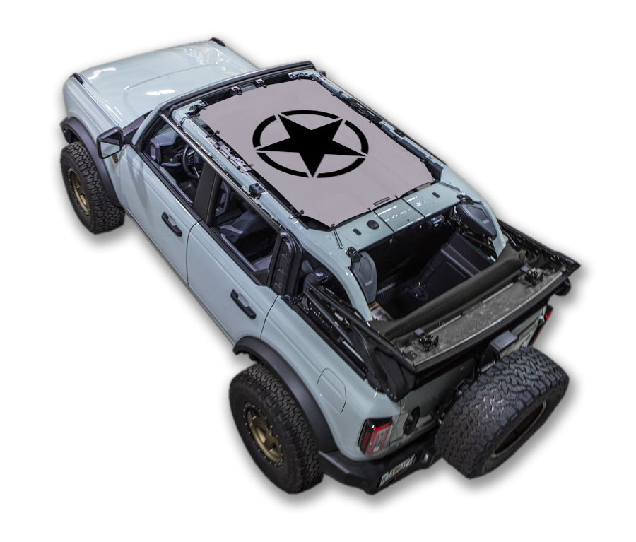 SPIDERWEBSHADE Ford Bronco Oscar Mike mesh sun shade – Solid, 4-Door, Grey
