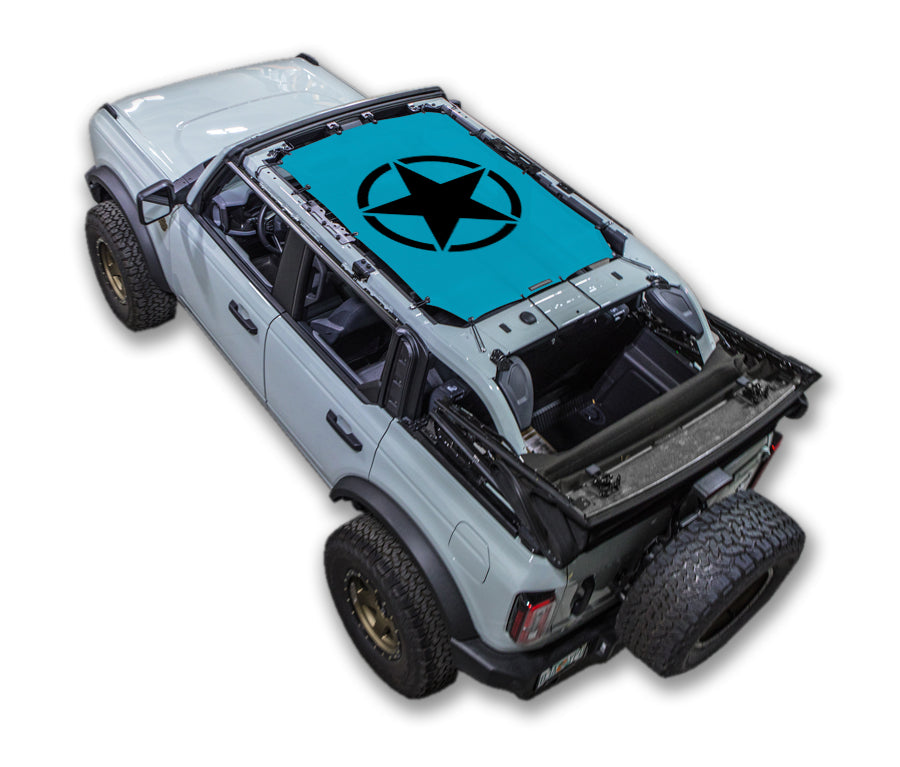 SPIDERWEBSHADE Ford Bronco Oscar Mike mesh sun shade – Solid, 4-Door, Teal