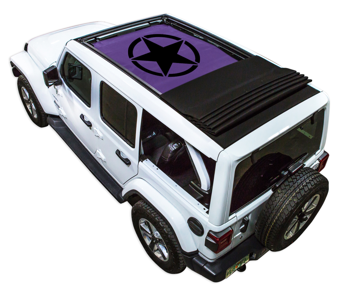 SPIDERWEBSHADE Jeep Wrangler JLU Sky One-Touch Oscar Mike Solid Purple 2018–2023
