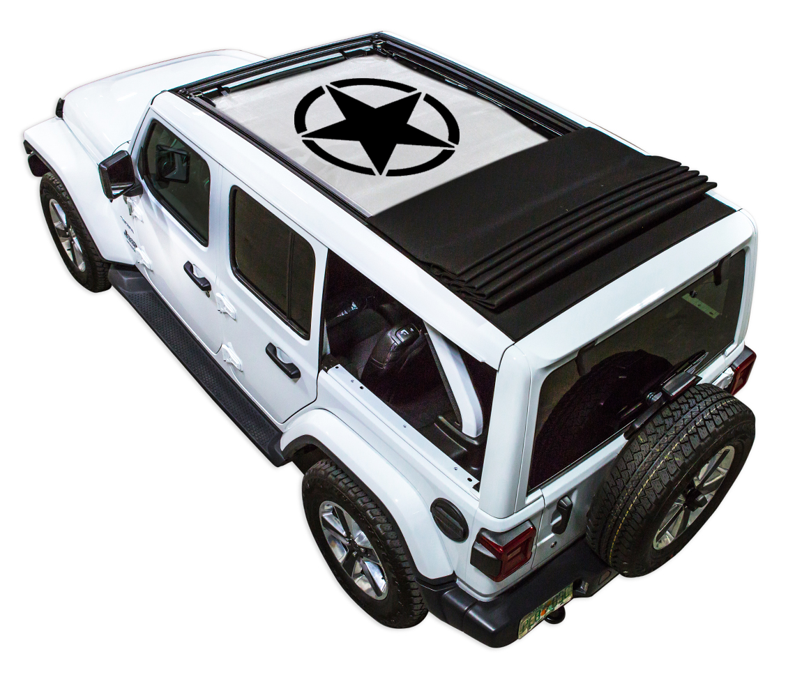 SPIDERWEBSHADE Jeep Wrangler JLU Sky One-Touch Oscar Mike Solid White 2018–2023