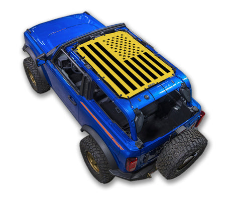 SPIDERWEBSHADE Ford Bronco Tactical Flag mesh sun shade – Solid, 2-Door, Yellow