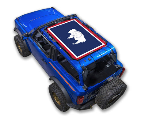 SPIDERWEBSHADE Ford Bronco Wyoming State Flag mesh sun shade – 2-Door