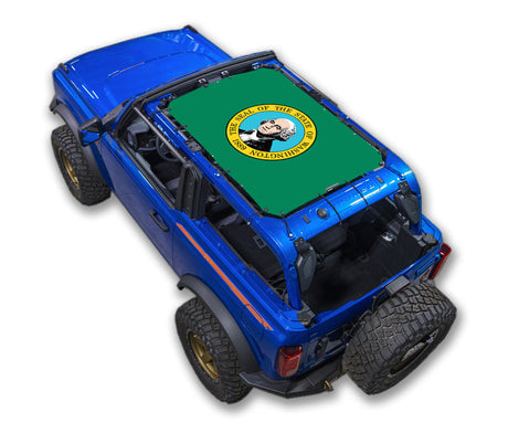SPIDERWEBSHADE Ford Bronco Washington State Flag mesh sun shade – 2-Door