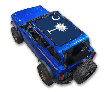 SPIDERWEBSHADE Ford Bronco South Carolina State Flag mesh sun shade – 2-Door