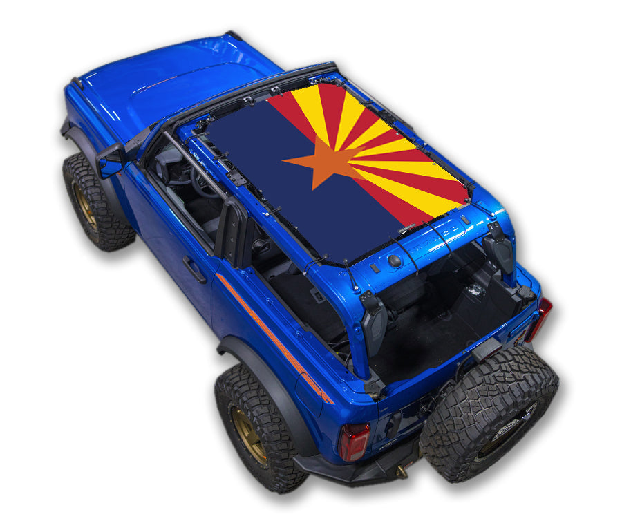SPIDERWEBSHADE Ford Bronco Arizona State Flag mesh sun shade – 2-Door