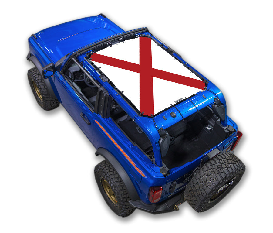 SPIDERWEBSHADE Ford Bronco Alabama State Flag mesh sun shade – 2-Door