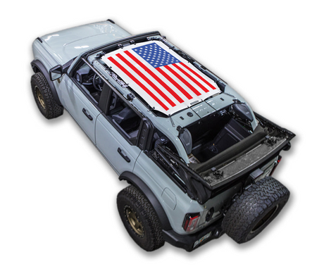 SPIDERWEBSHADE Ford Bronco USA Flag mesh sun shade – 4-Door
