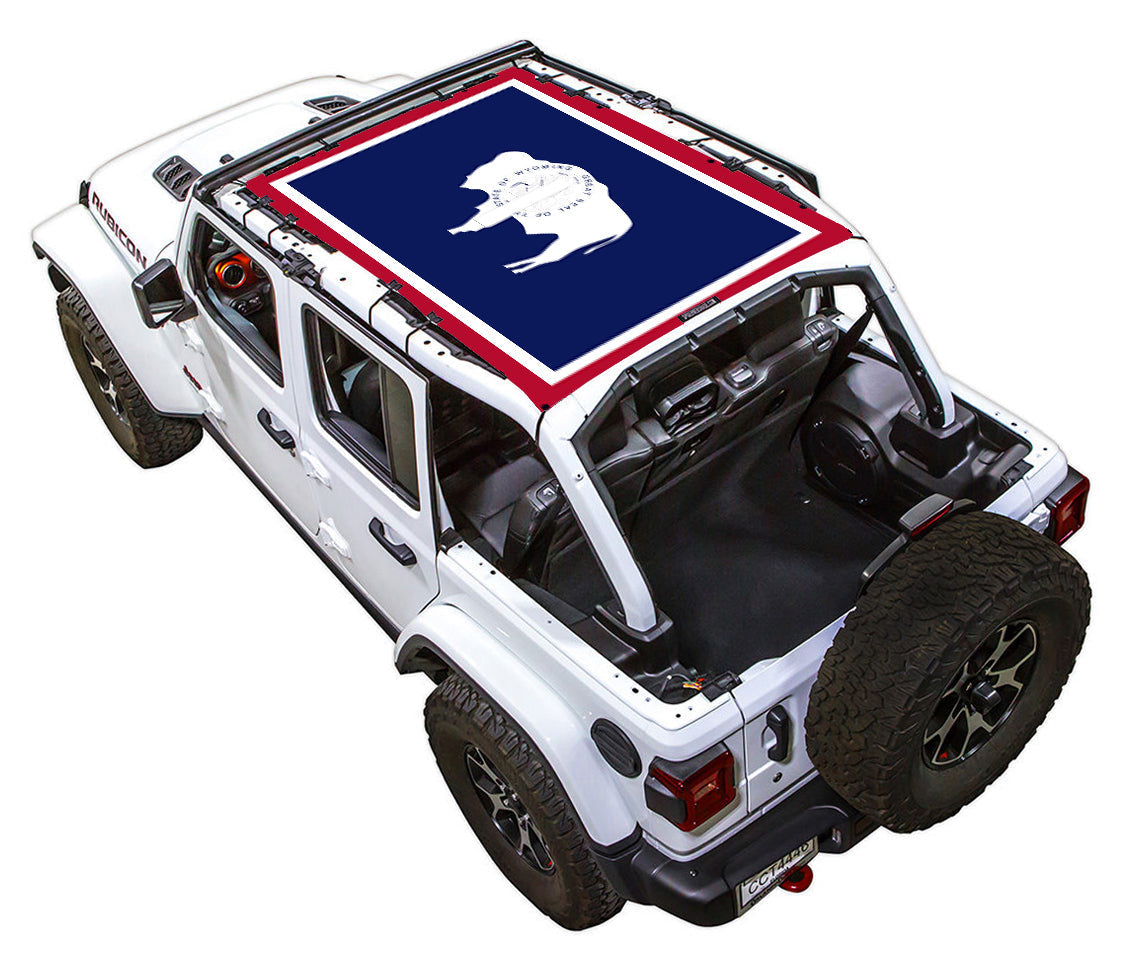 Wyoming State Flag Full-Shade – SPIDERWEBSHADE JLU 4-Door sun shade
