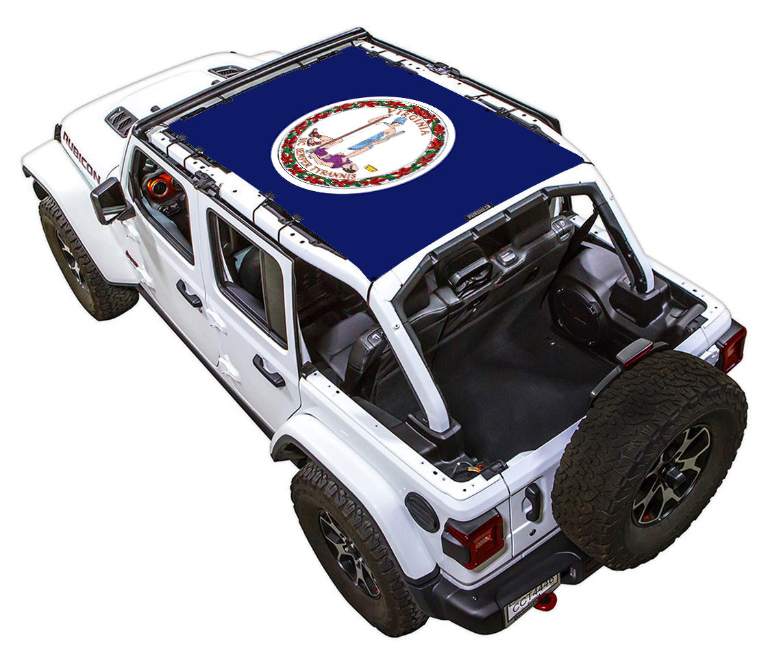 Virginia State Flag Full-Shade – SPIDERWEBSHADE JLU 4-Door sun shade