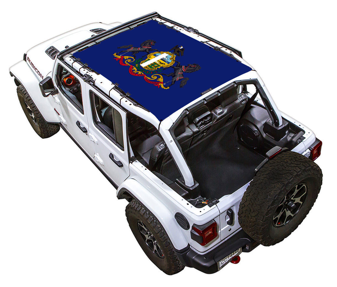 Pennsylvania State Flag Full-Shade – SPIDERWEBSHADE JLU 4-Door sun shade