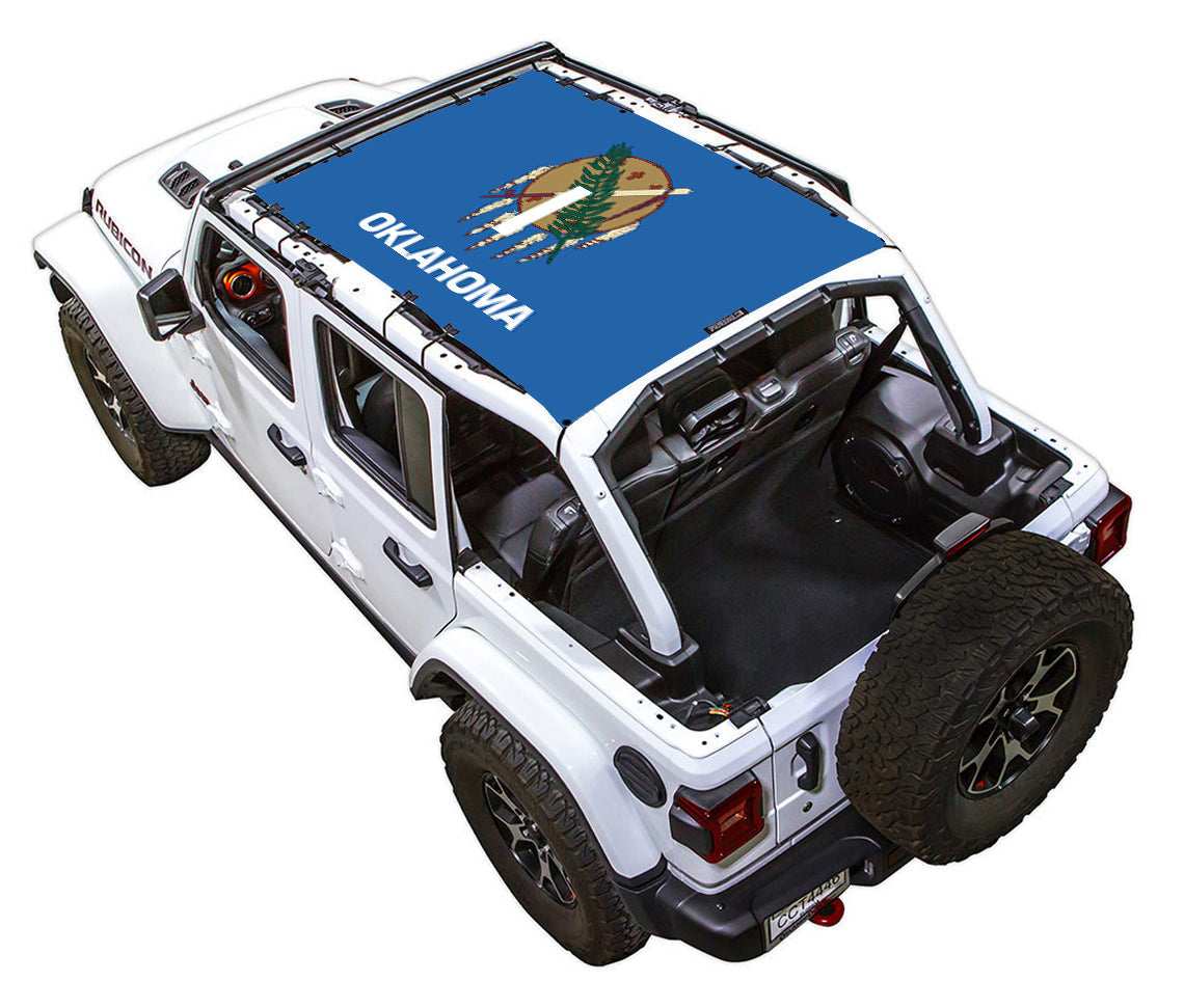 Oklahoma State Flag Full-Shade – SPIDERWEBSHADE JLU 4-Door sun shade