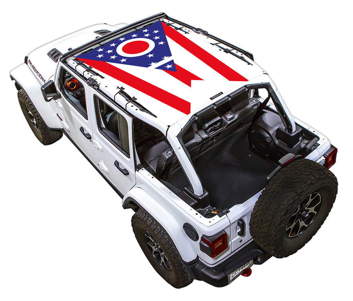Ohio State Flag Full-Shade – SPIDERWEBSHADE JLU 4-Door sun shade