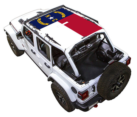 North Carolina State Flag Full-Shade – SPIDERWEBSHADE JLU 4-Door sun shade