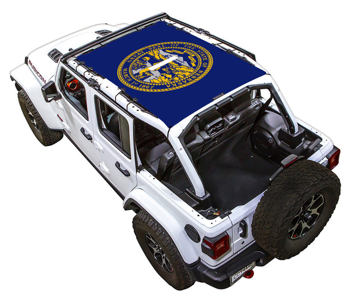 Nebraska State Flag Full-Shade – SPIDERWEBSHADE JLU 4-Door sun shade