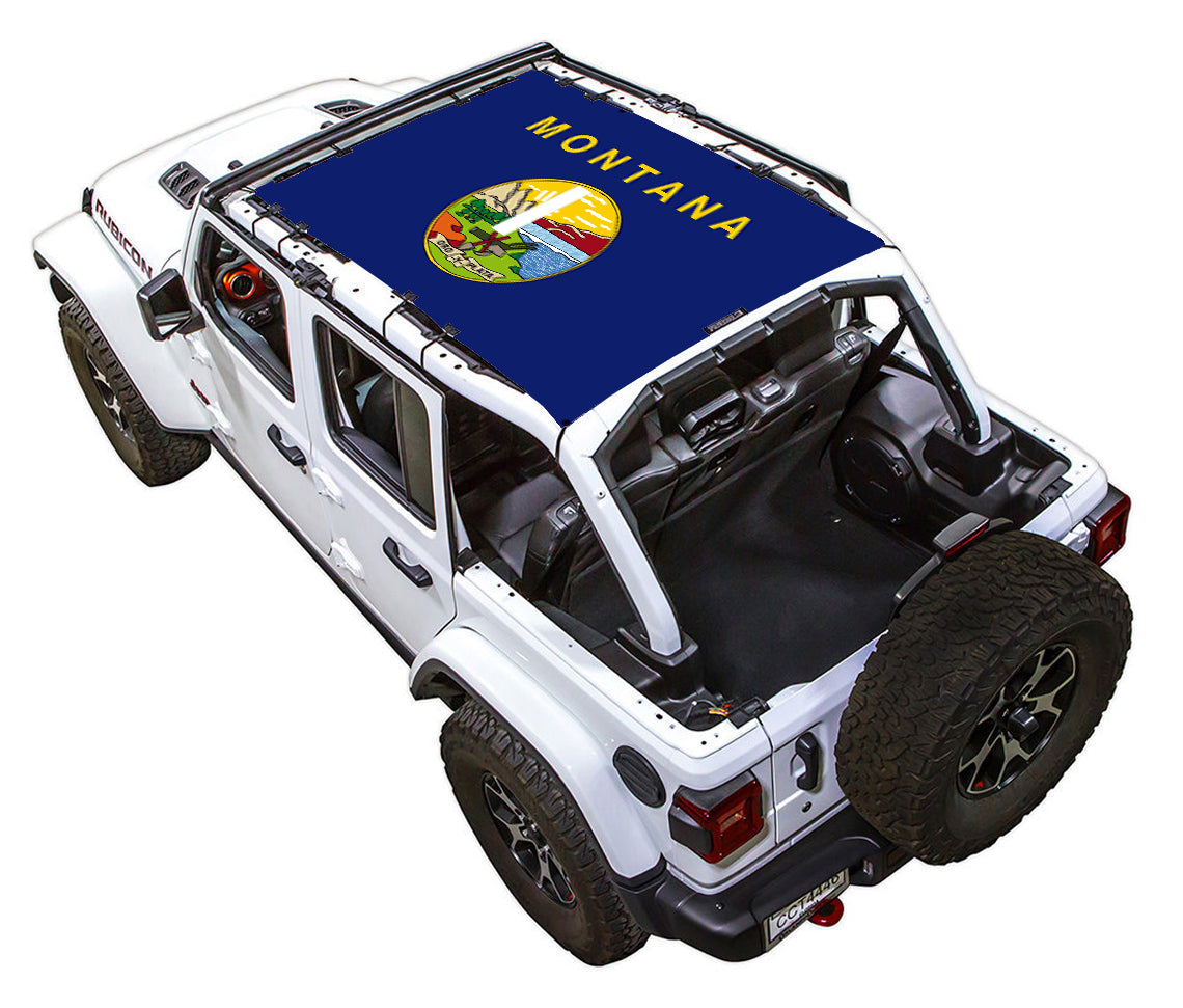 Montana State Flag Full-Shade – SPIDERWEBSHADE JLU 4-Door sun shade