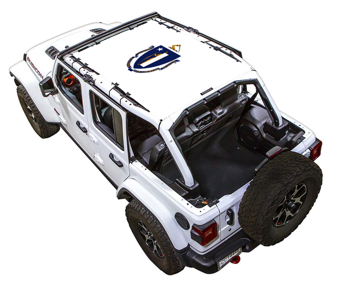 Massachusetts State Flag Full-Shade – SPIDERWEBSHADE JLU 4-Door sun shade