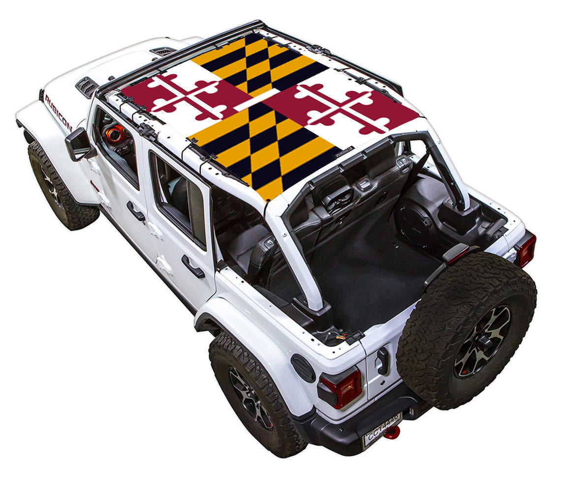 Maryland State Flag Full-Shade – SPIDERWEBSHADE JLU 4-Door sun shade