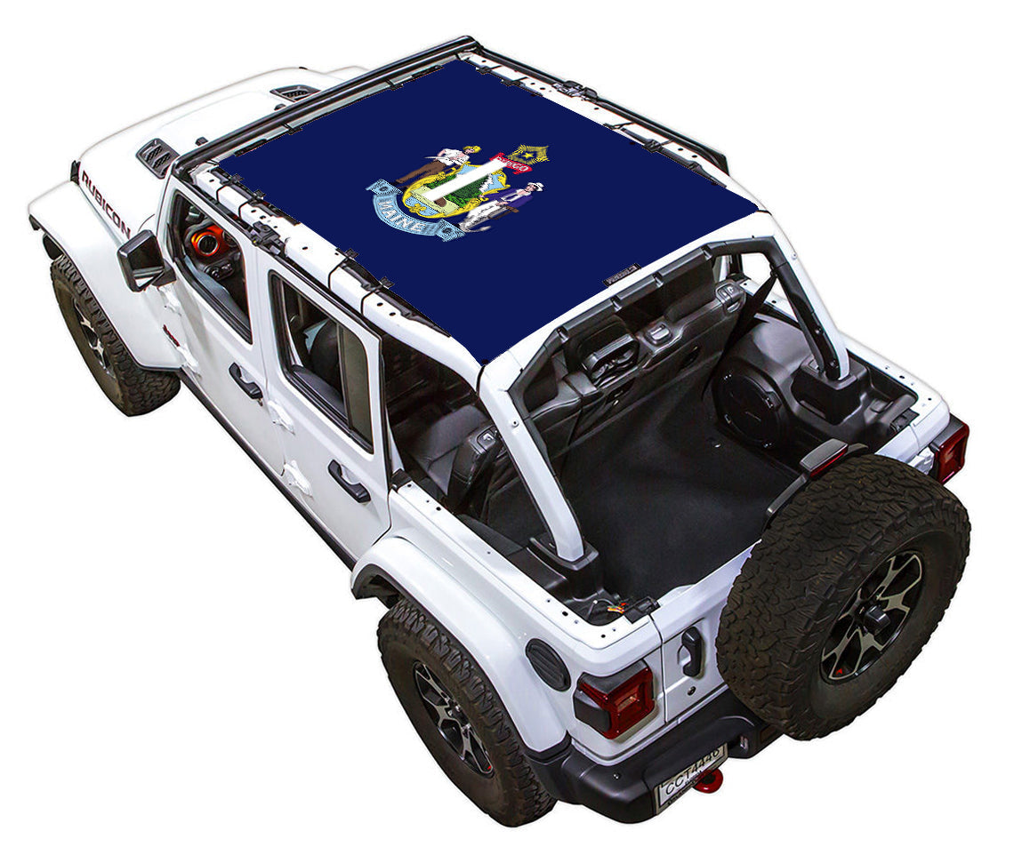 Maine State Flag Full-Shade – SPIDERWEBSHADE JLU 4-Door sun shade