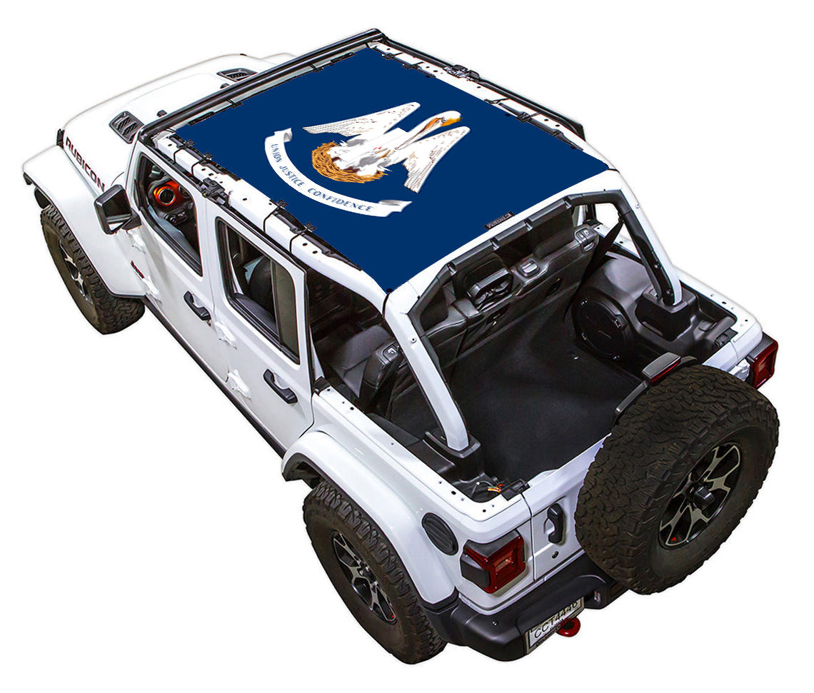 Louisiana State Flag Full-Shade – SPIDERWEBSHADE JLU 4-Door sun shade