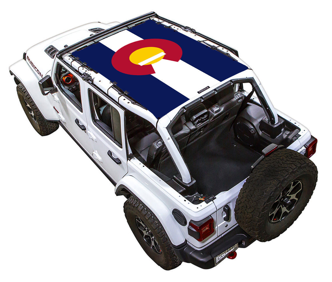 Colorado State Flag Full-Shade – SPIDERWEBSHADE JLU 4-Door sun shade