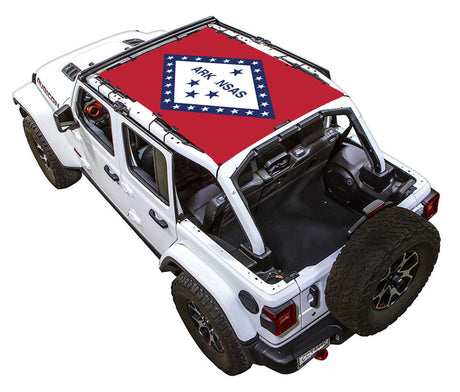 Arkansas State Flag Full-Shade – SPIDERWEBSHADE JLU 4-Door sun shade