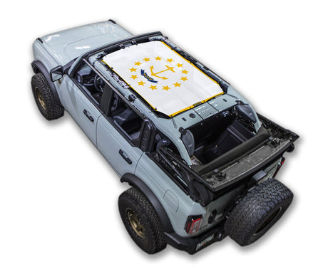 SPIDERWEBSHADE Ford Bronco Rhode Island State Flag mesh sun shade – 4-Door