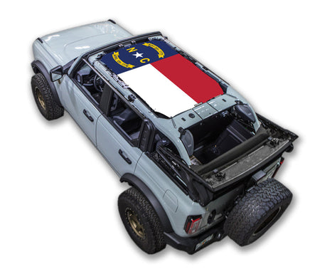 SPIDERWEBSHADE Ford Bronco North Carolina State Flag mesh sun shade – 4-Door