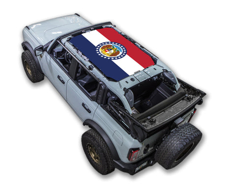 SPIDERWEBSHADE Ford Bronco Missouri State Flag mesh sun shade – 4-Door