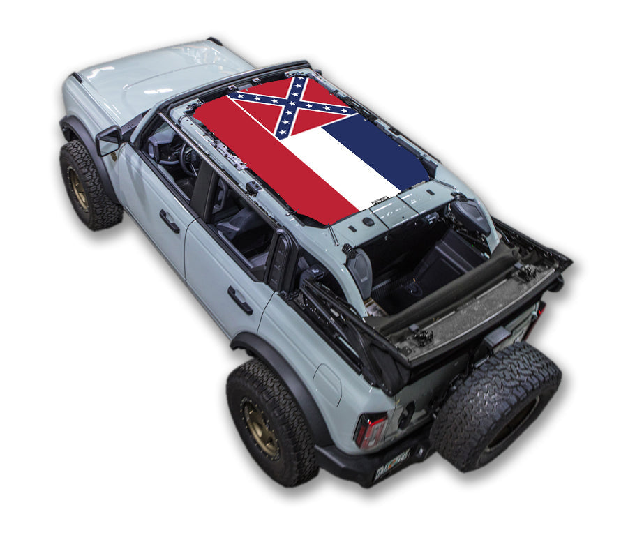 SPIDERWEBSHADE Ford Bronco Mississippi State Flag mesh sun shade – 4-Door