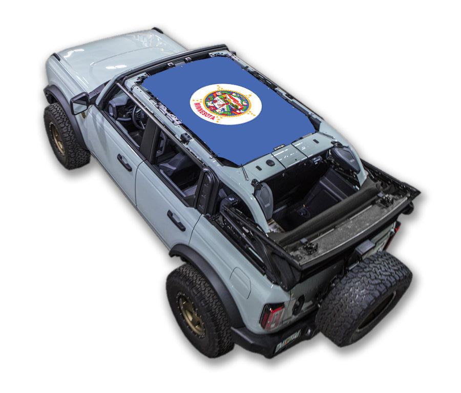 SPIDERWEBSHADE Ford Bronco Minnesota State Flag mesh sun shade – 4-Door