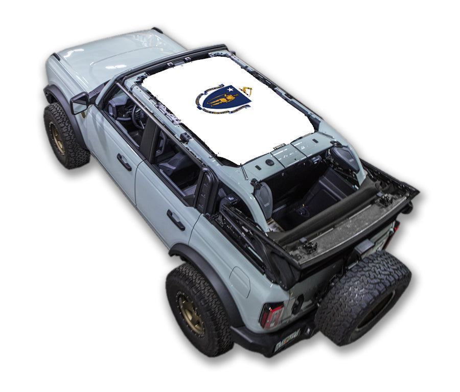 SPIDERWEBSHADE Ford Bronco Massachusetts State Flag mesh sun shade – 4-Door