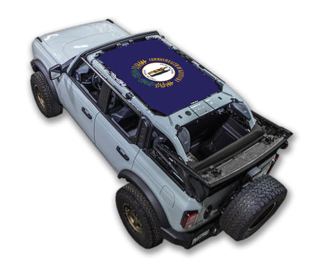 SPIDERWEBSHADE Ford Bronco Kentucky State Flag mesh sun shade – 4-Door