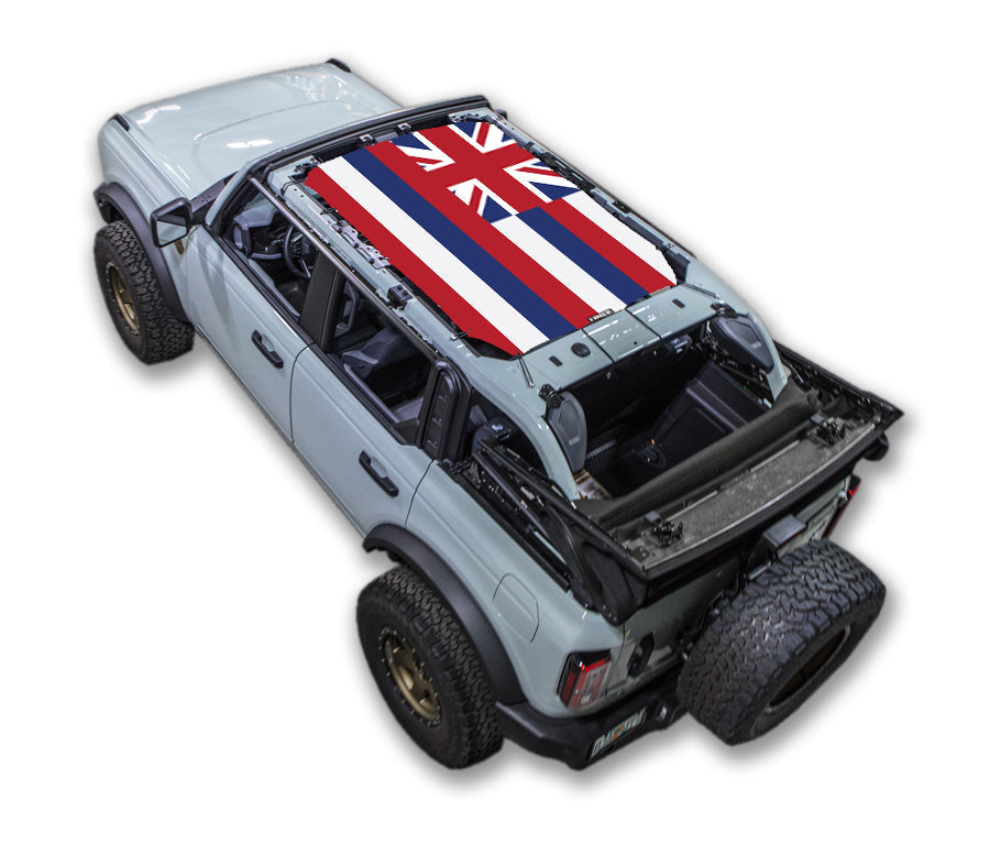 SPIDERWEBSHADE Ford Bronco Hawaii State Flag mesh sun shade – 4-Door