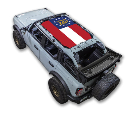 SPIDERWEBSHADE Ford Bronco Georgia State Flag mesh sun shade – 4-Door