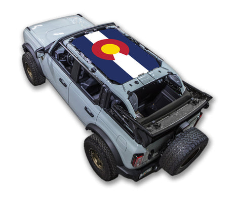 SPIDERWEBSHADE Ford Bronco Colorado State Flag mesh sun shade – 4-Door
