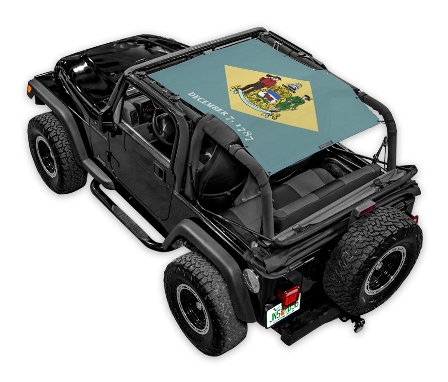 SPIDERWEBSHADE Jeep Wrangler TJ State Flag Delaware 1997–2006
