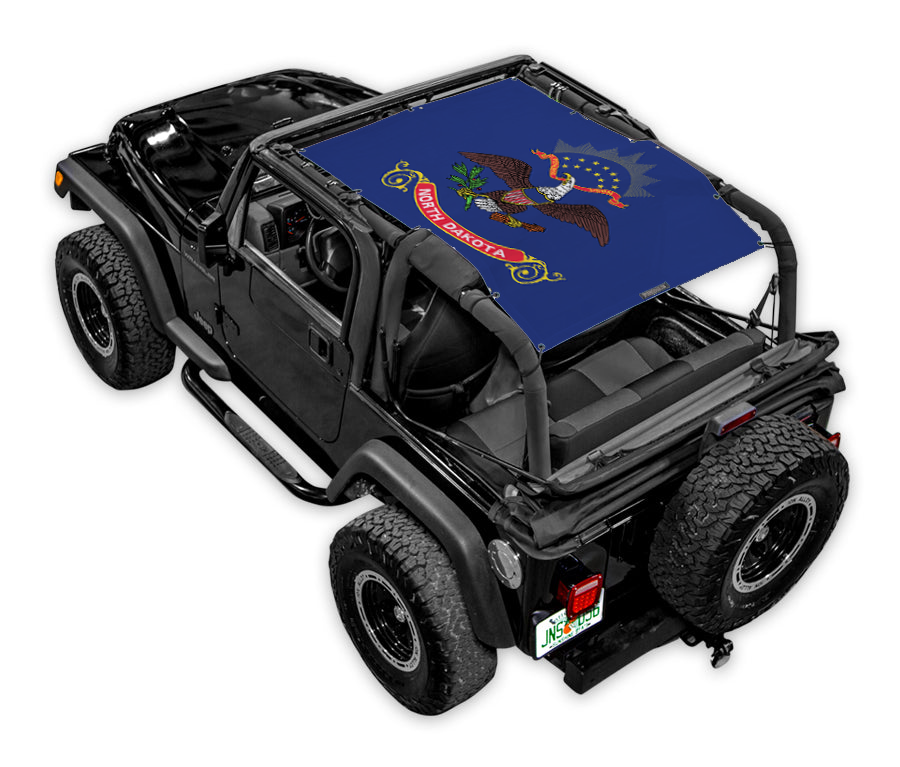 SPIDERWEBSHADE Jeep Wrangler TJ State Flag North Dakota 1997–2006